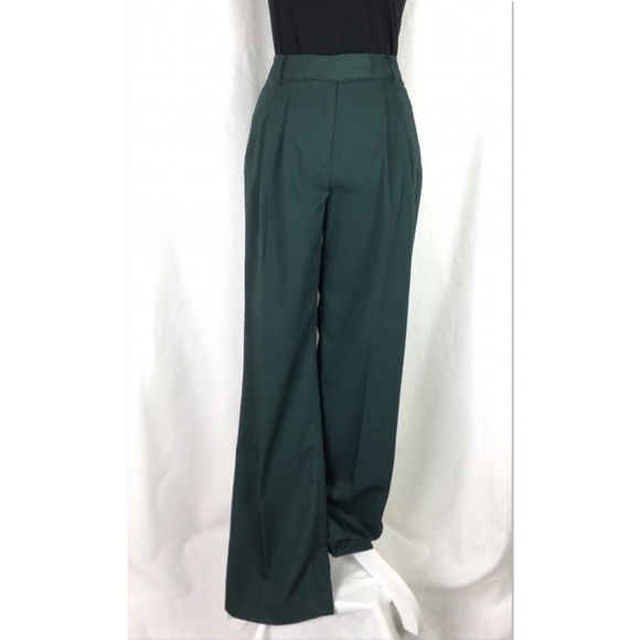 Vintage Pants - Vintage green high waisted trousers size 6/8